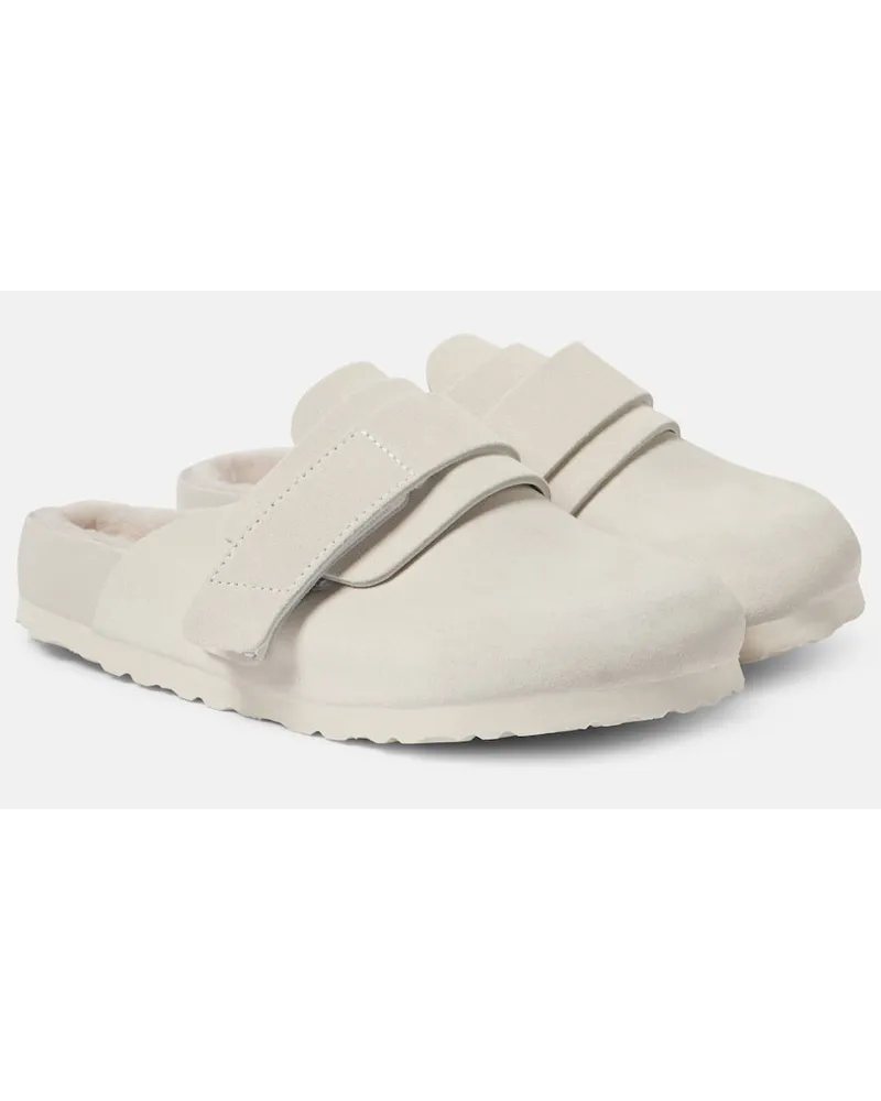 Birkenstock X Tekla Slippers Nagoya aus Veloursleder Weiss