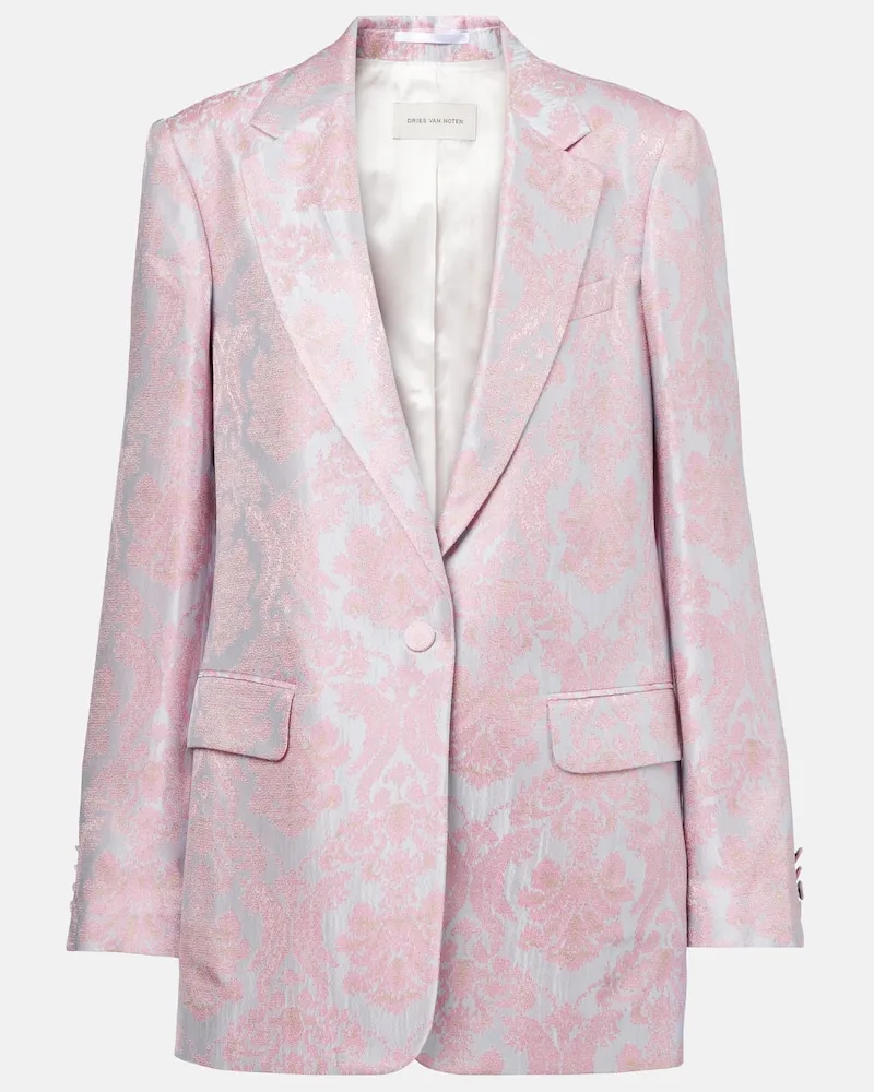 Dries van Noten Blazer aus Jacquard Pink
