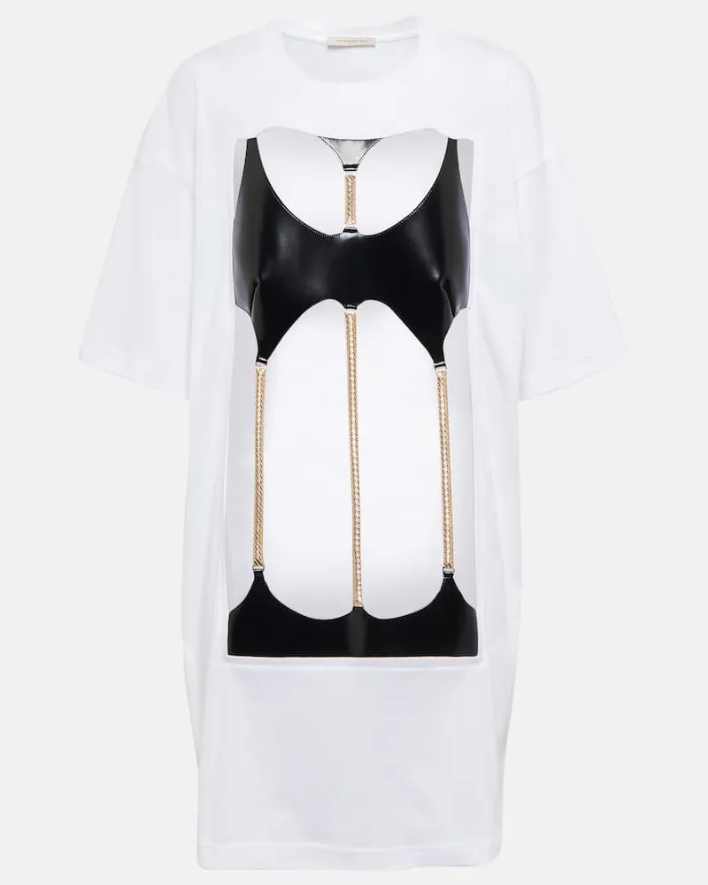 Christopher Kane Verziertes T-Shirt aus Baumwolle Weiß
