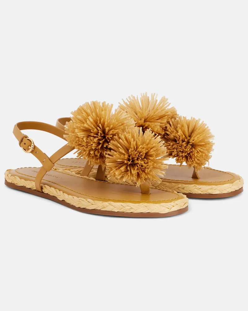 Ulla Johnson Espadrille-Sandalen aus Leder Beige