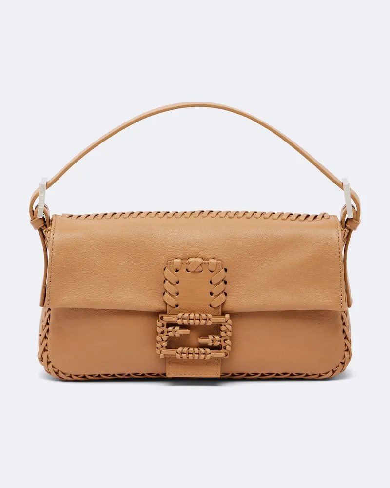 Fendi Schultertasche Baguette® 26424 Small aus Leder Beige