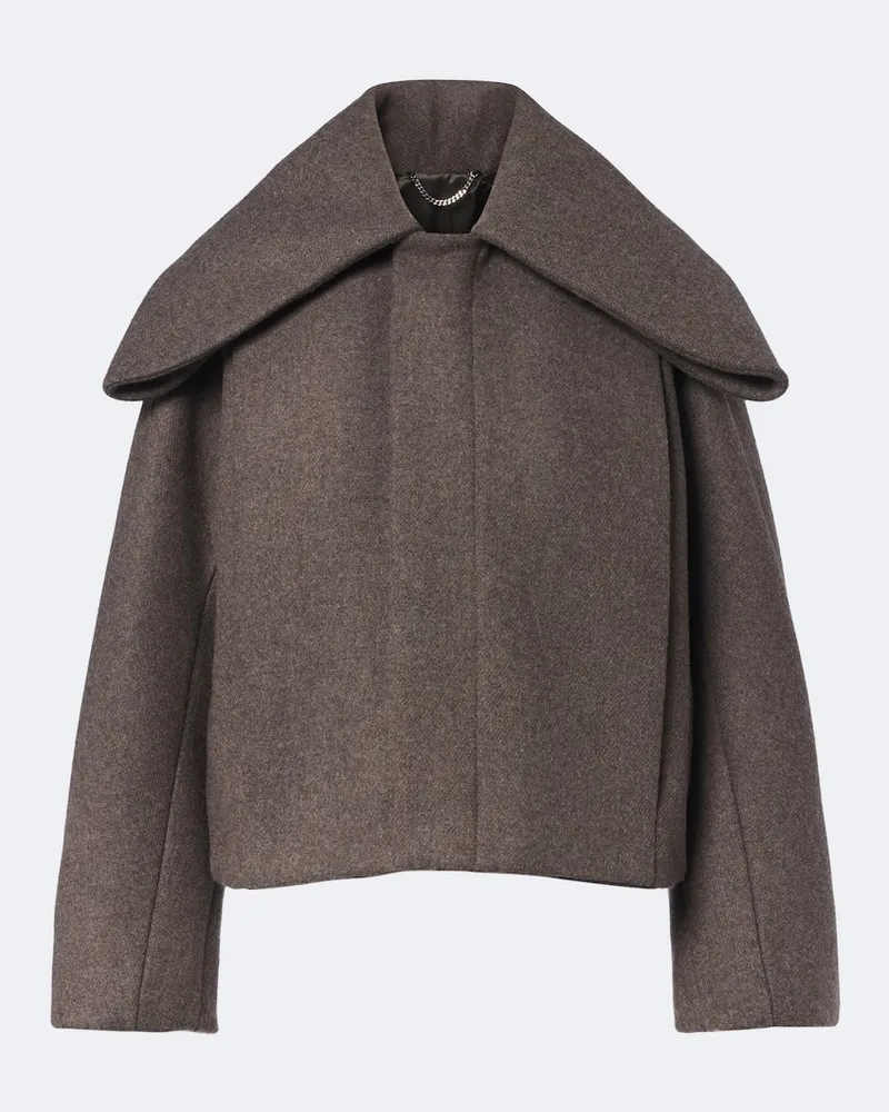 Victoria Beckham Jacke aus einem Wollgemisch Braun