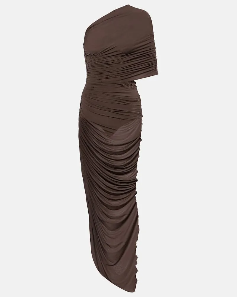 Magda Butrym One-Shoulder-Robe Braun