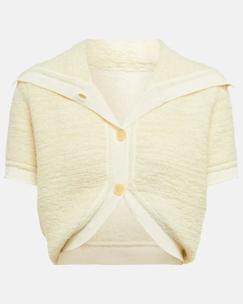 Jacquemus Cropped-Cardigan Le Cardigan Campana Weiß
