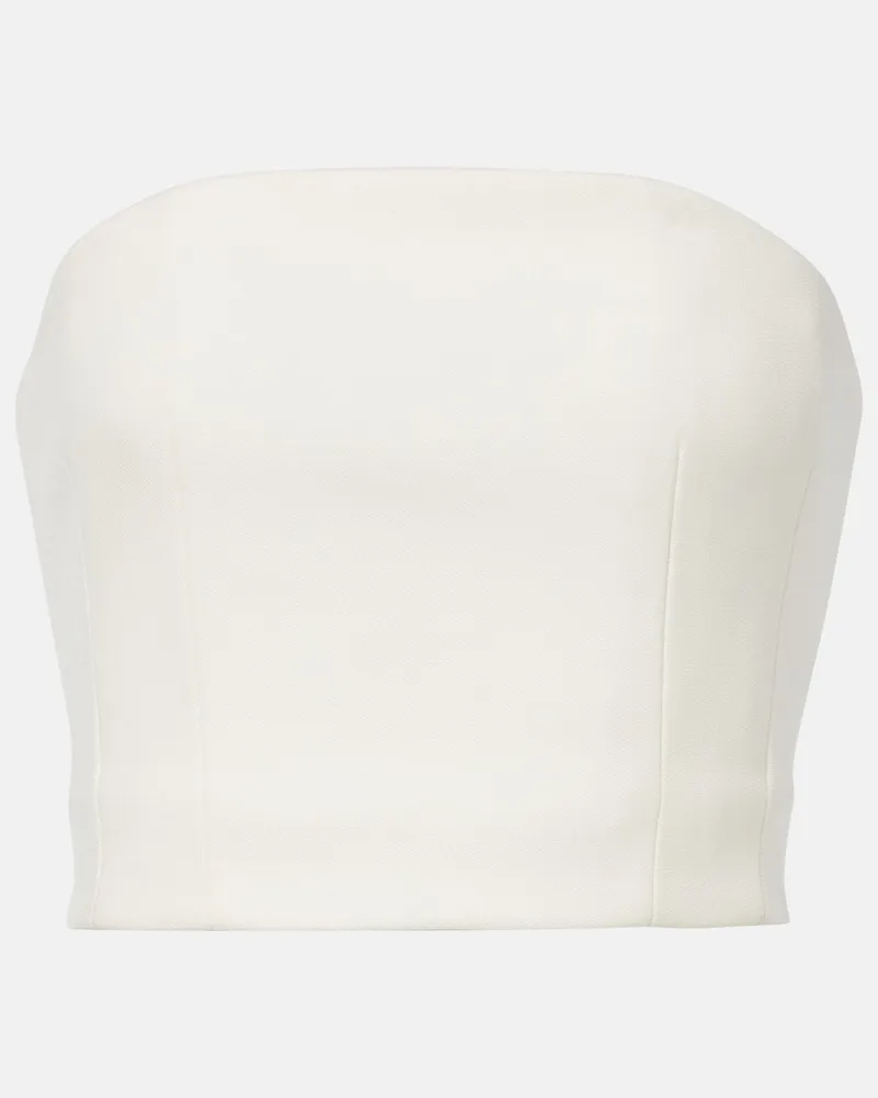 WARDROBE.NYC Bustier-Top aus einem Wollgemisch Weiß