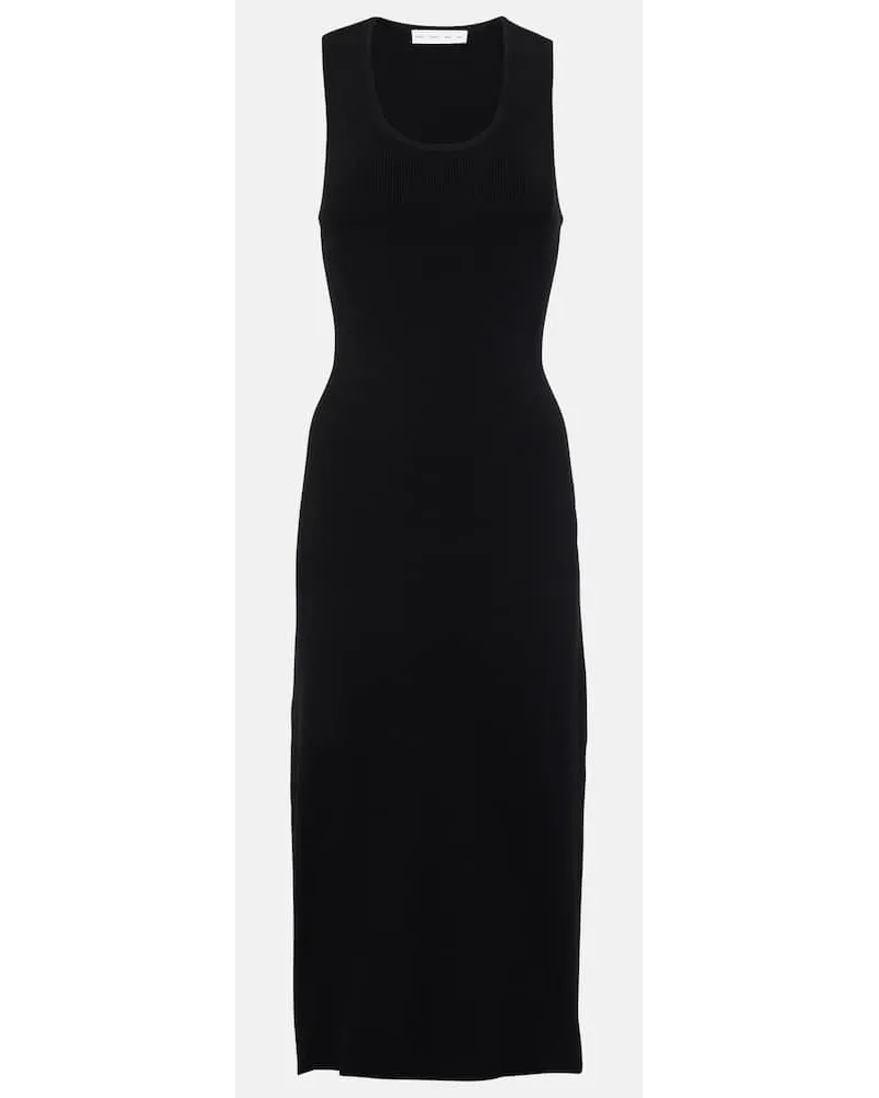 Proenza Schouler White Label Midikleid Cole aus Rippstrick Schwarz