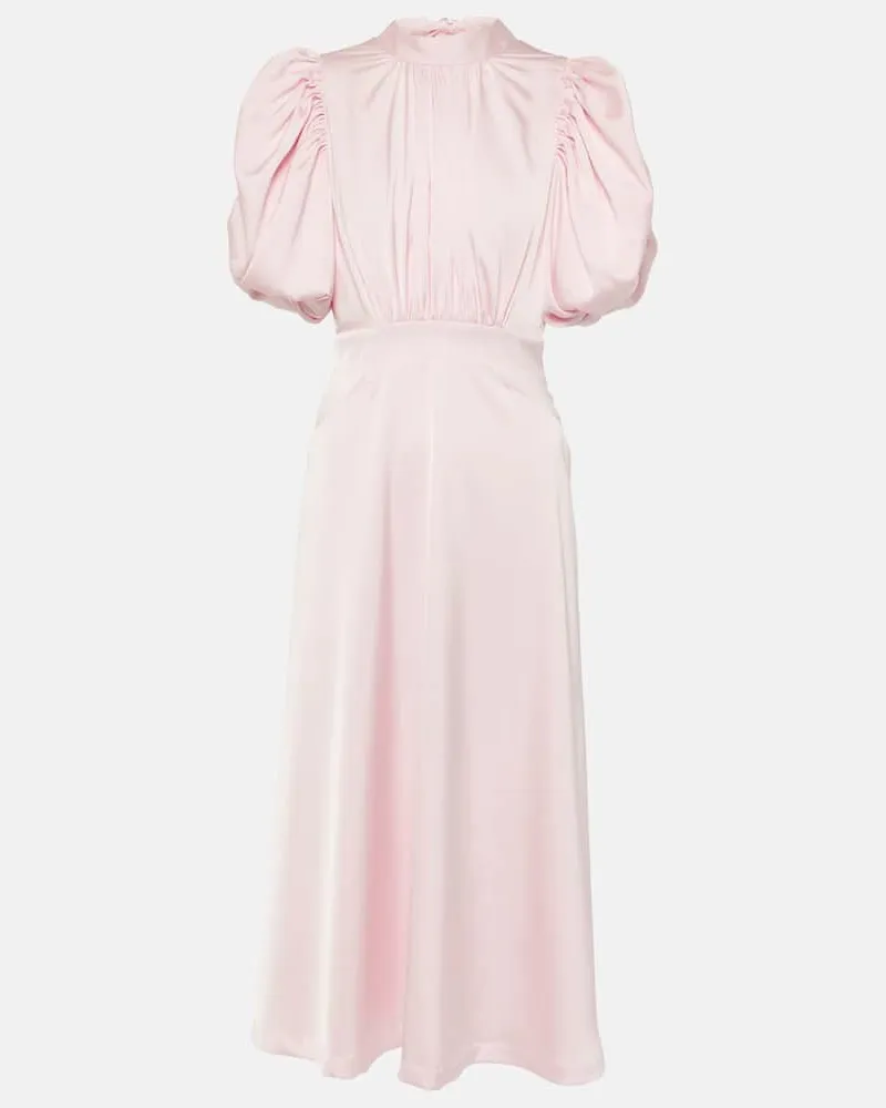 ROTATE Birger Christensen Bridal Midikleid aus Satin Rosa
