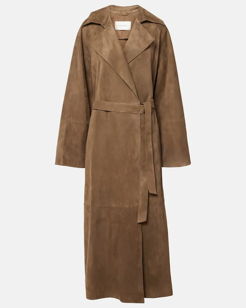 Magda Butrym Mantel aus Veloursleder Braun