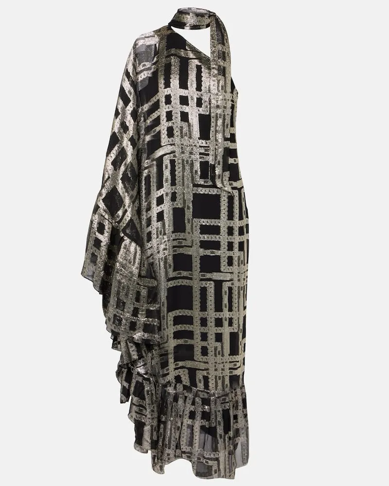 Taller Marmo Maxikleid Betsy aus einem Seidengemisch Schwarz