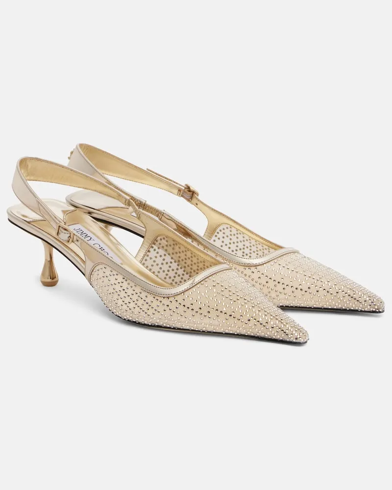 Jimmy Choo Slingback-Pumps Amel 50 aus Mesh Gold