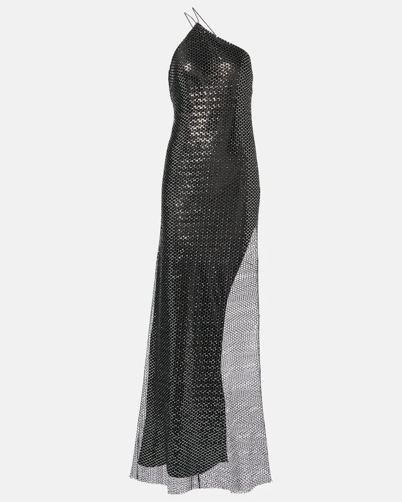 The Sei One-Shoulder-Robe mit Pailletten Silber