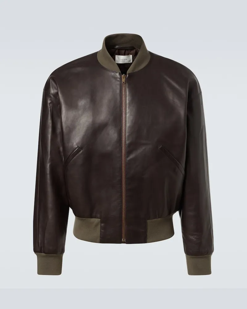 The Row Bomberjacke Setsen aus Leder Braun