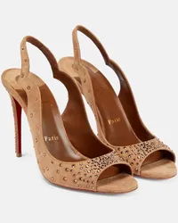 Christian Louboutin Nudes Slingback-Sandalen Degrachick aus Veloursleder Braun