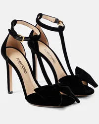 Tom Ford Sandalen Brigitte aus Samt Schwarz