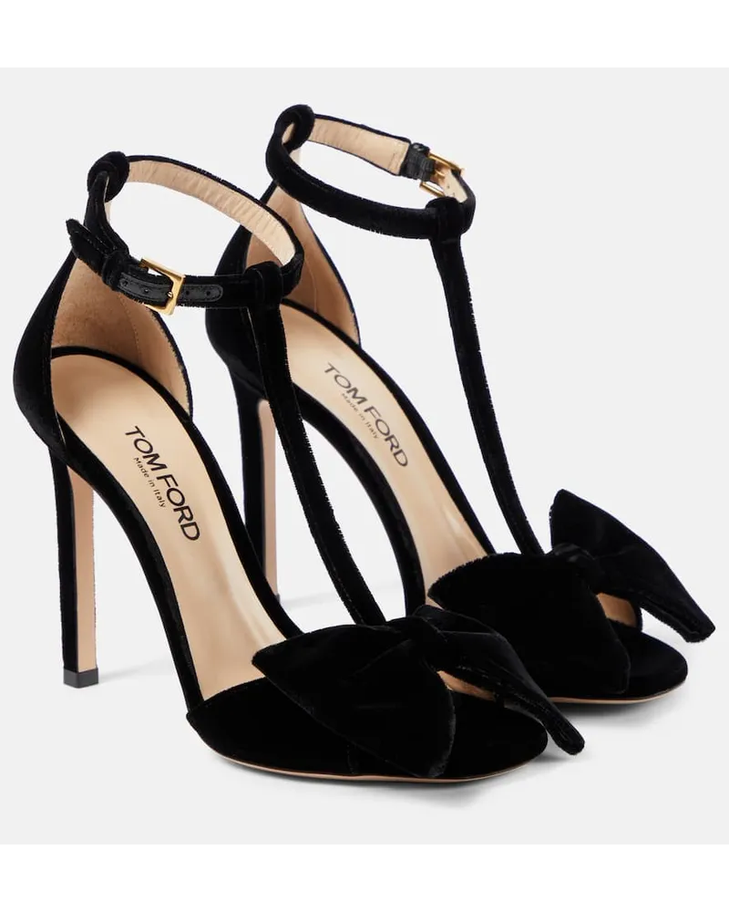 Tom Ford Sandalen Brigitte aus Samt Schwarz