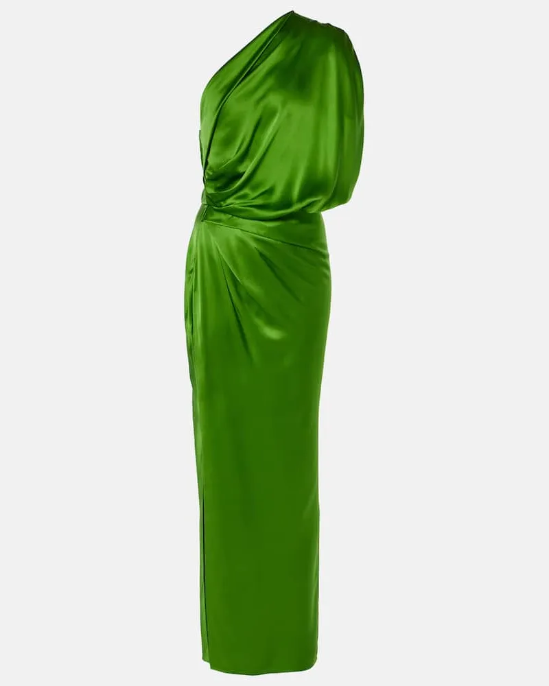 The Sei One-Shoulder-Maxikleid aus Seide Grün