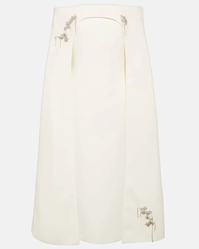 Safiyaa Bridal Verziertes Midikleid Weiß