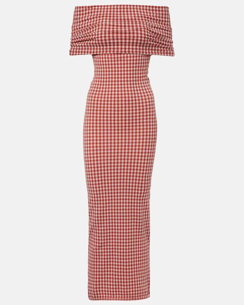 Alaïa Alaïa Off-Shoulder-Maxikleid Rot