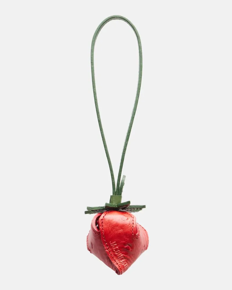 Jacquemus Taschenanhänger La Fraise Small aus Leder Rot