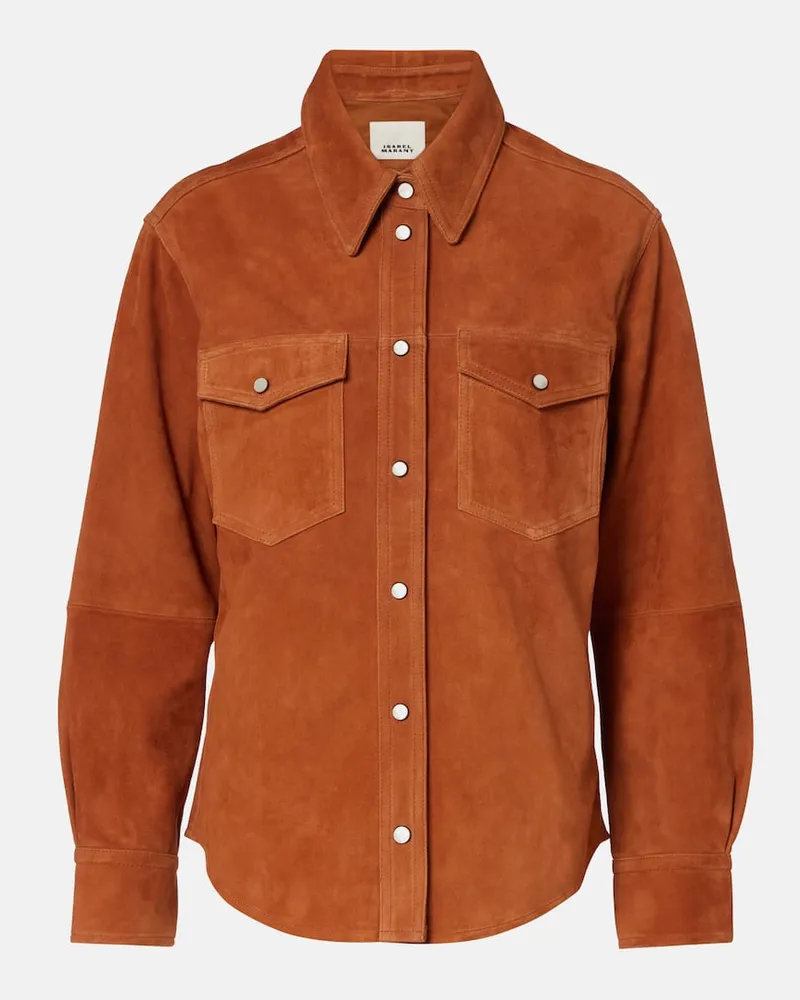 Isabel Marant Hemd Delcia aus Veloursleder Orange