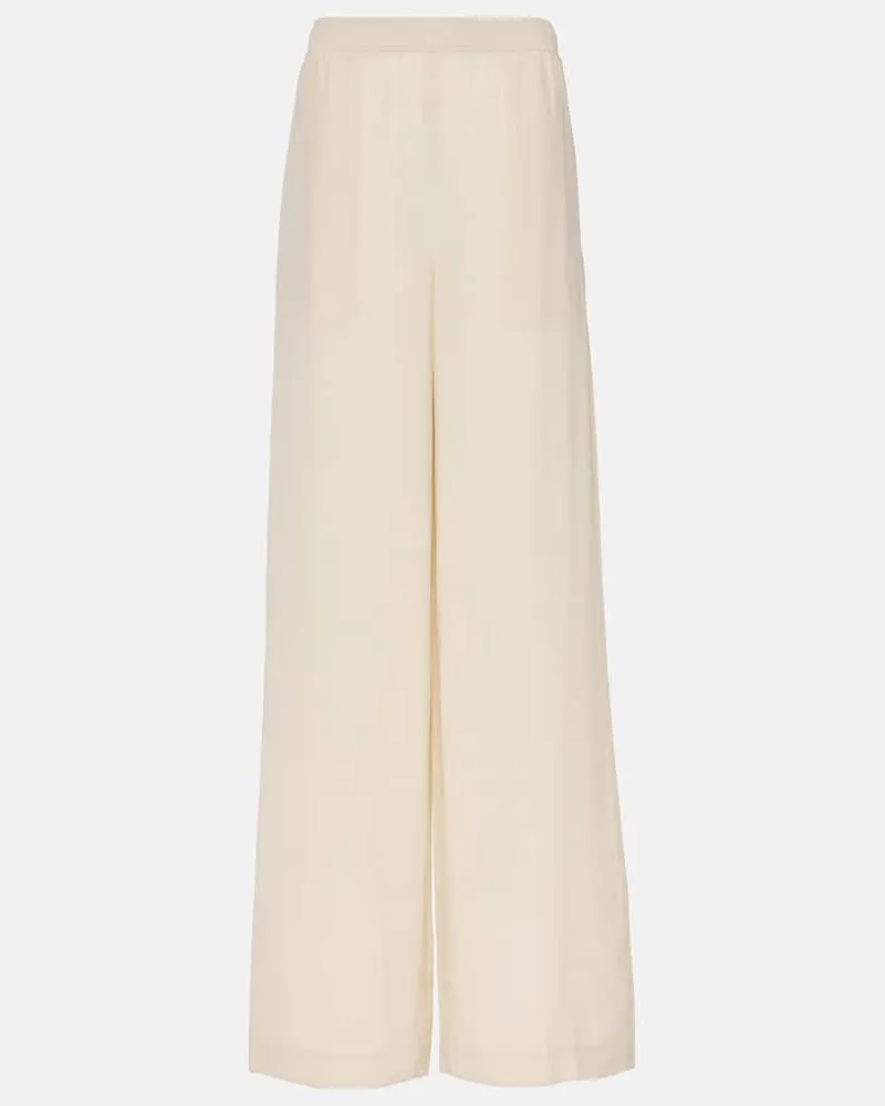 Joseph Weite High-Rise-Hose aus Seiden-Crêpe Weiß