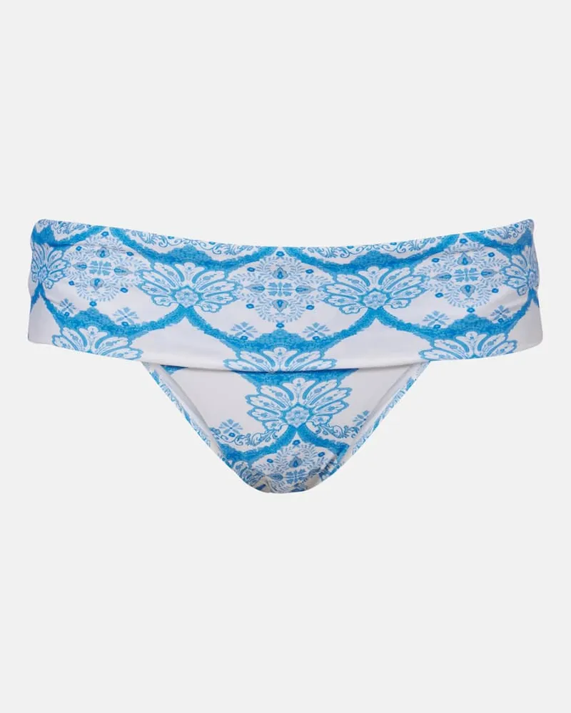 Melissa Odabash Bedrucktes Bikini-Höschen Brussels Weiß