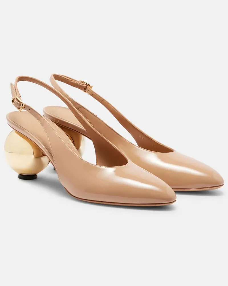Ferragamo Slingback-Pumps Tessie 70 aus Leder Beige