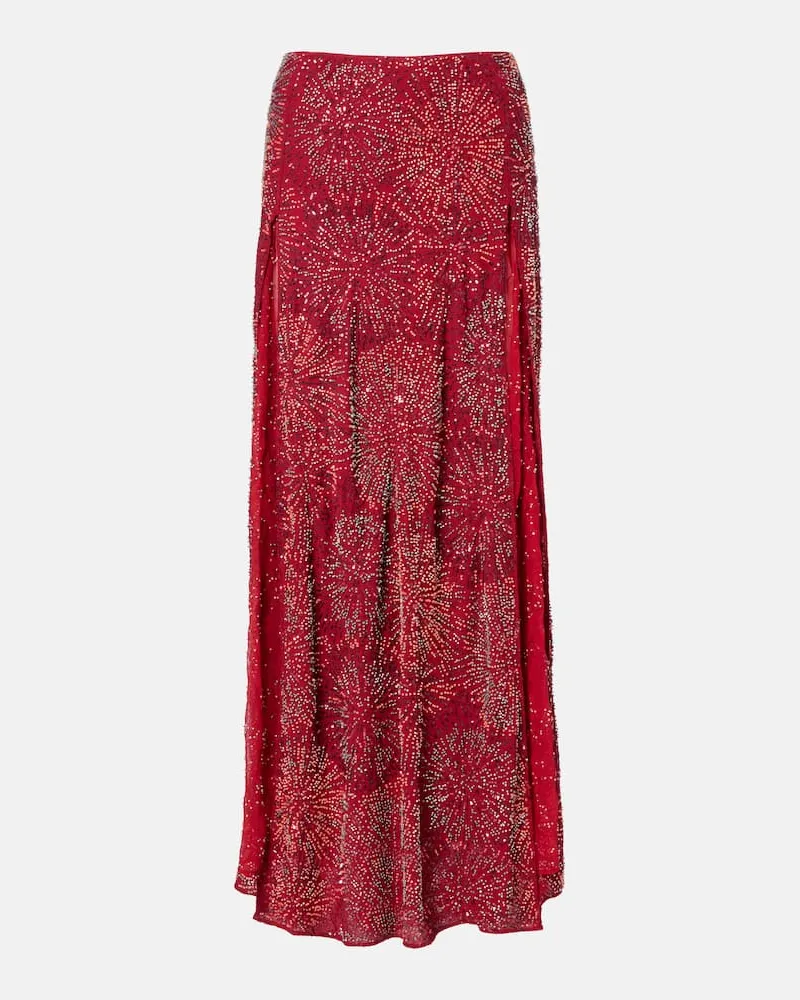 Paco Rabanne Verzierter Maxirock Burgund