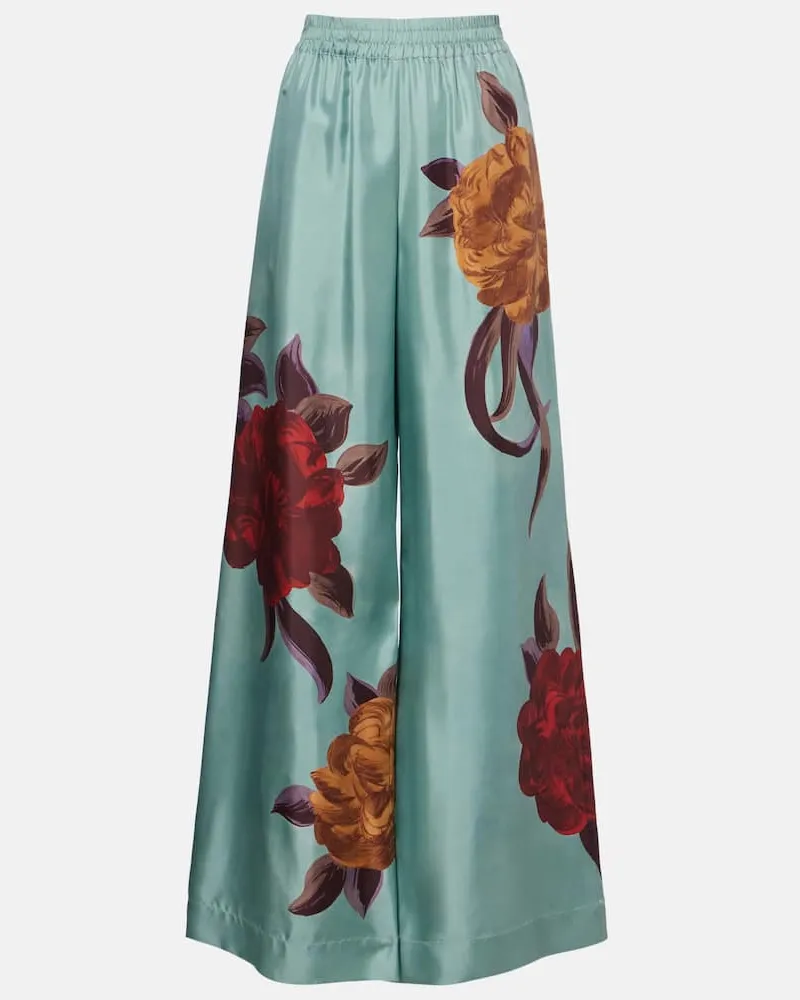 La DoubleJ Palazzo-Hose aus Seide Blau