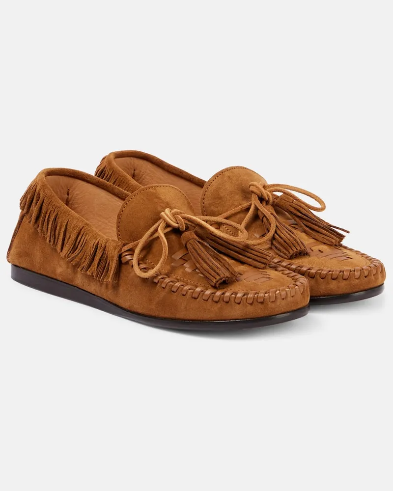 Isabel Marant Loafers Fitza aus Veloursleder Braun