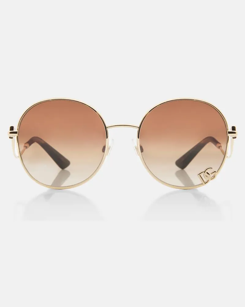 Dolce & Gabbana Runde Sonnenbrille DG Filo Braun