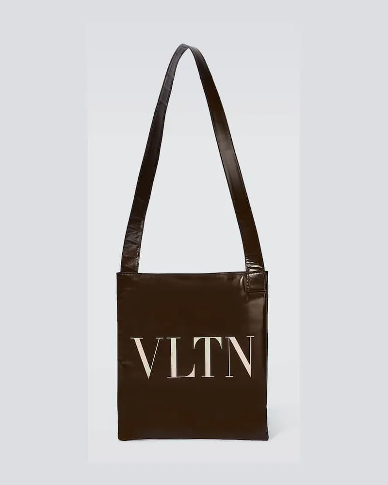 Valentino Garavani Messenger Bag aus Leder Braun