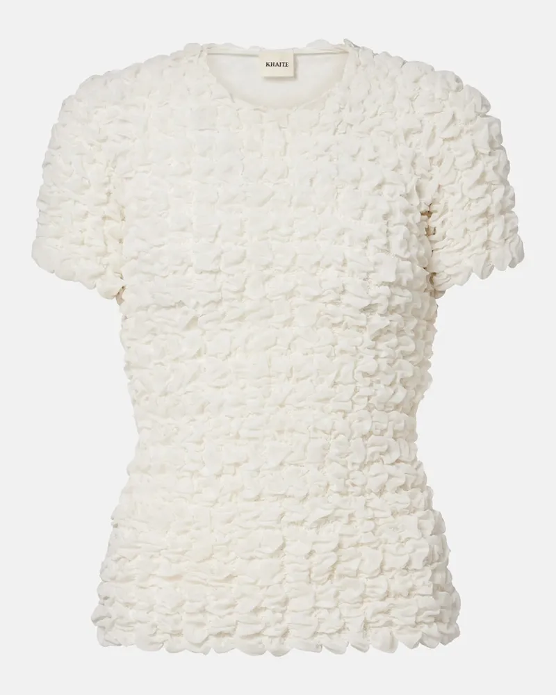 KHAITE Top Polly aus Seidenchiffon Weiß