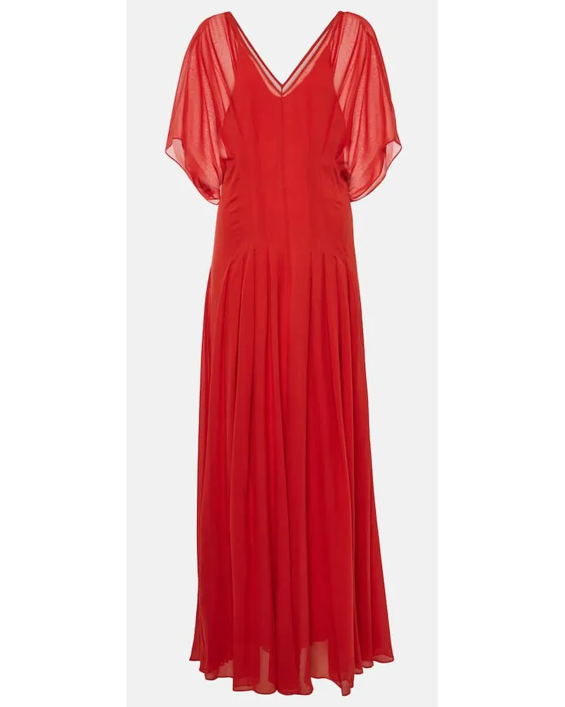 Max Mara Robe Murge aus Seide Rot