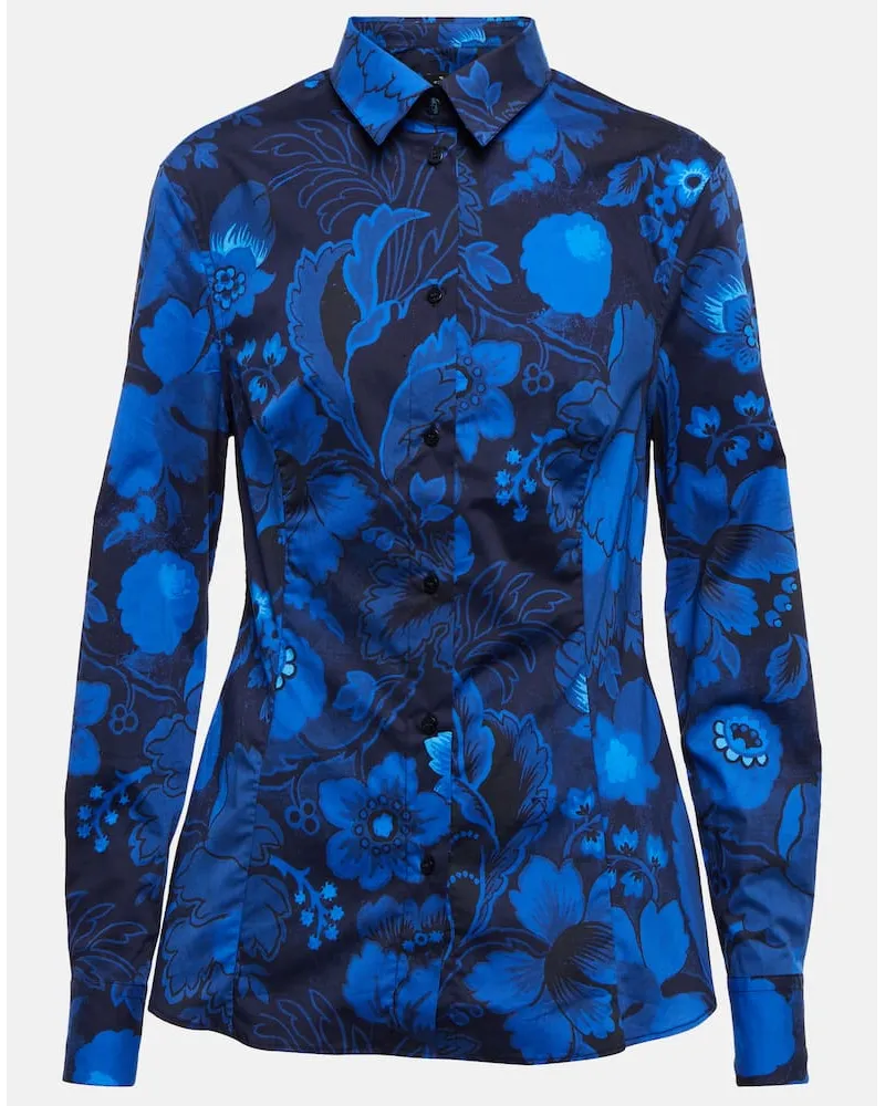 Etro Hemd aus einem Baumwollgemisch Blau