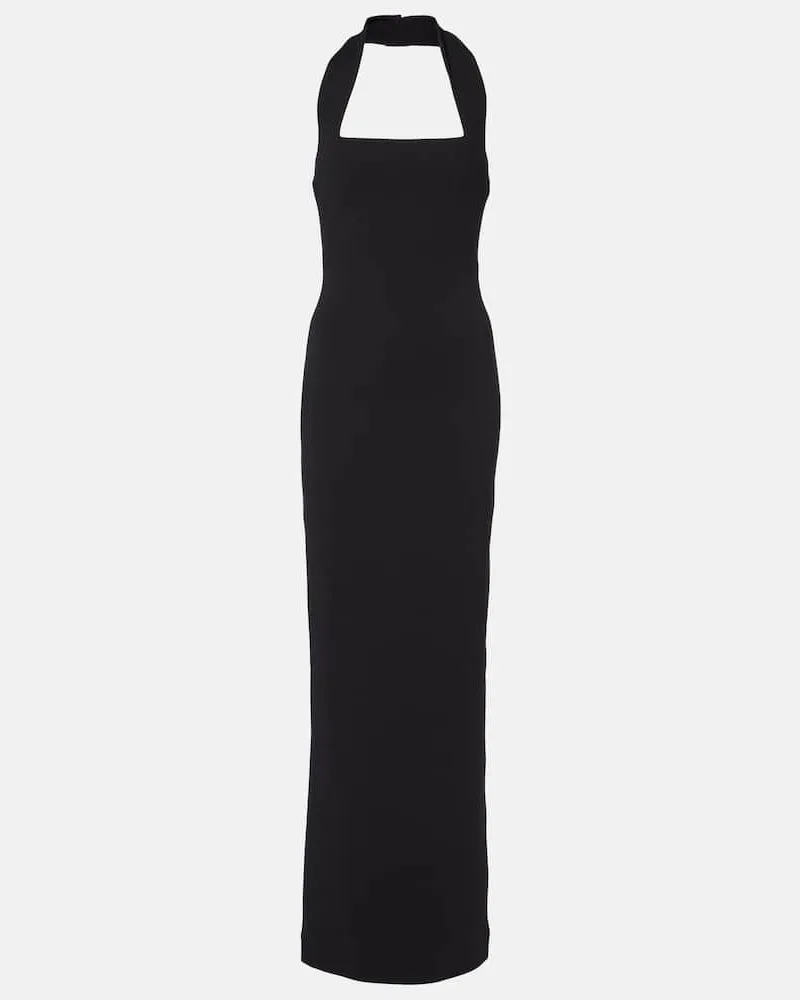 Solace London Robe Ilona aus Crêpe Schwarz