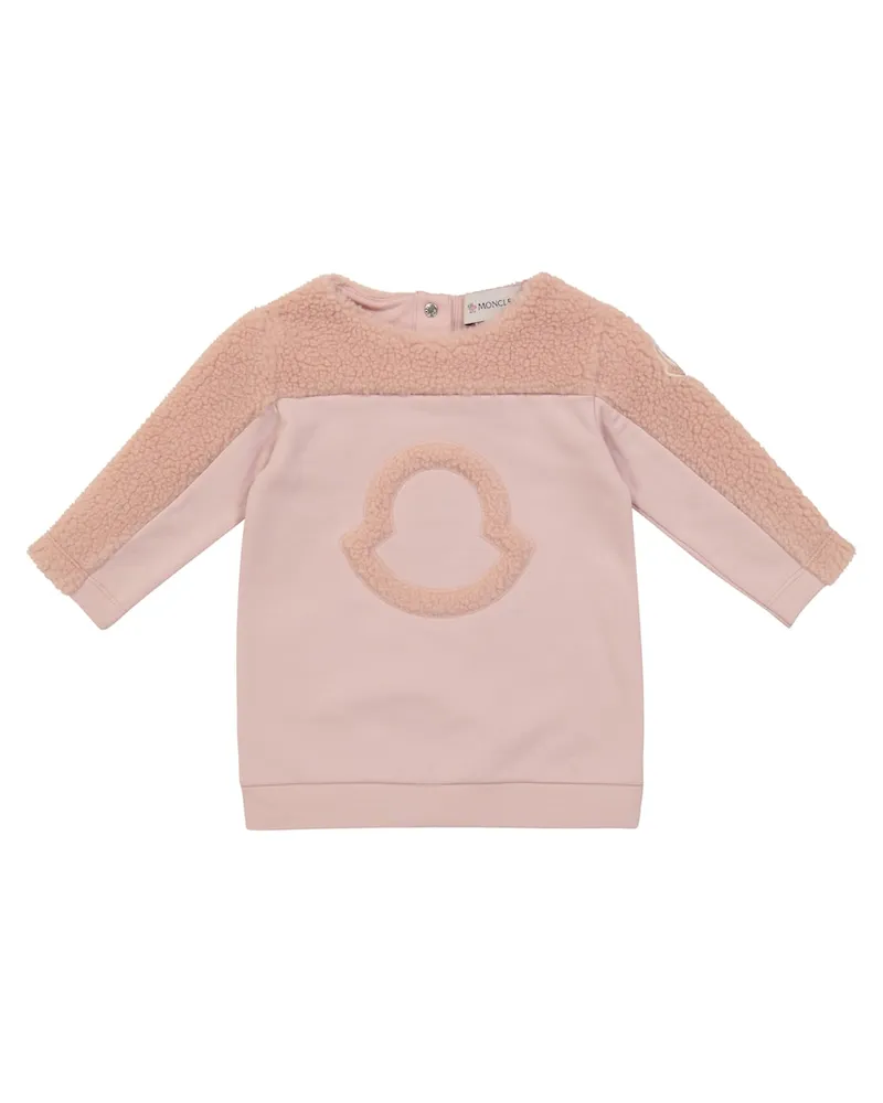 Moncler Baby Kleid mit Teddyfleece Rosa