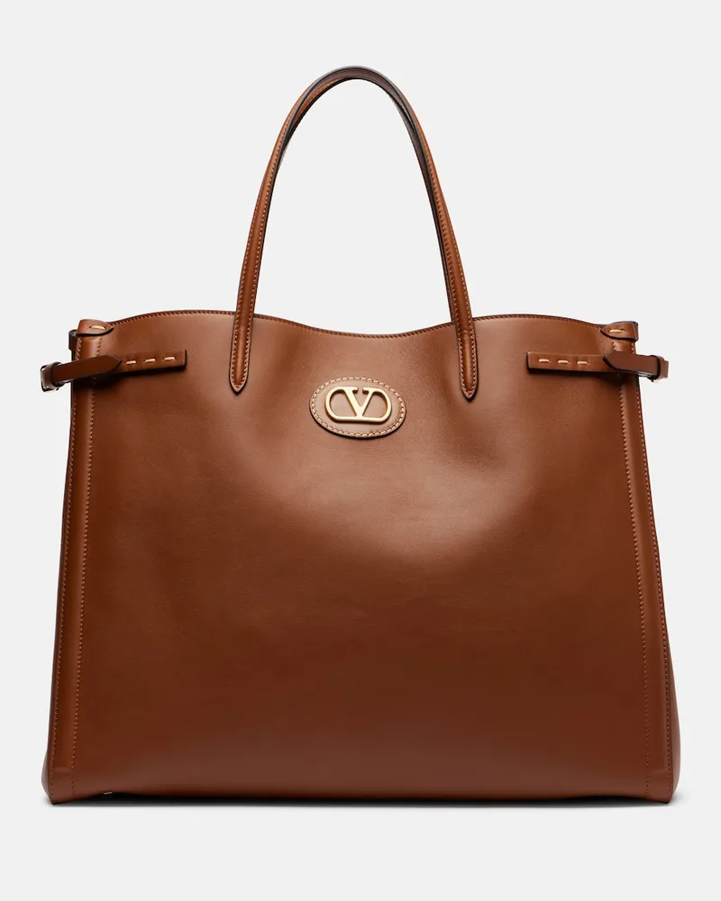 Valentino Garavani Tote Bag Antibes Large aus Leder Braun