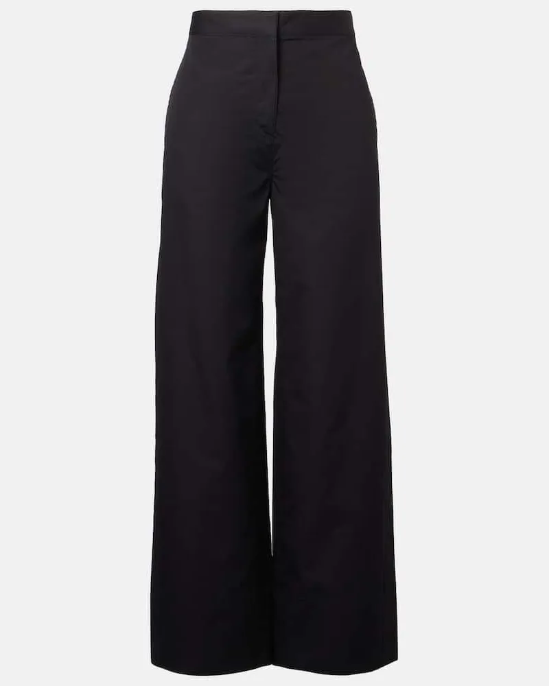 Totême Weite Hose aus Baumwolle Schwarz
