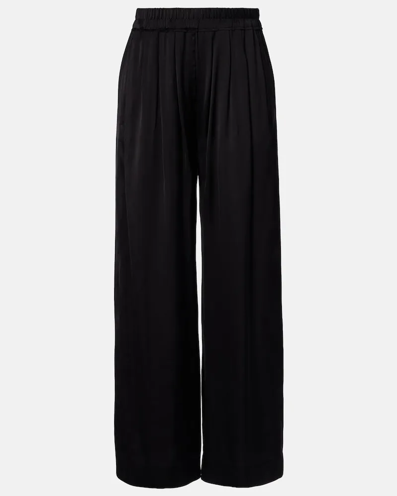Isabel Marant Weite Hose Nolia aus Satin Schwarz