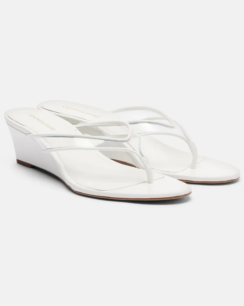 Veronica Beard Wedge-Sandalen Clea mit Leder Weiß
