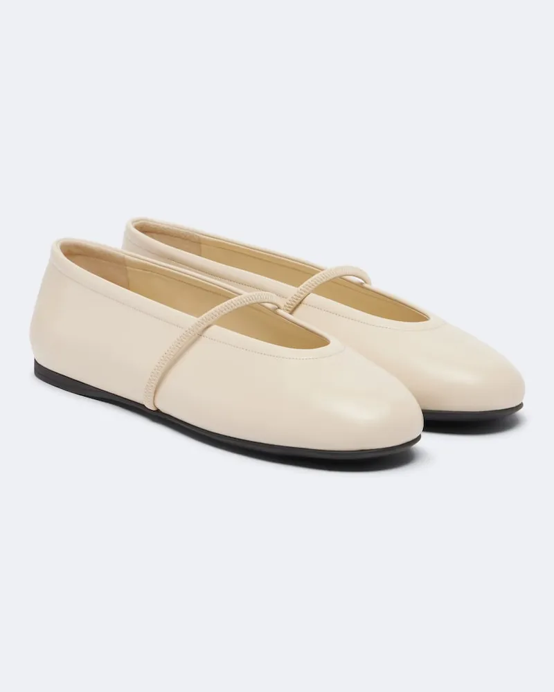 Miu Miu Ballerinas aus Leder Weiß