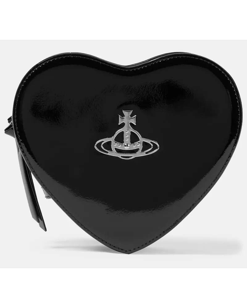 Vivienne Westwood Schultertasche Louise Heart aus Lackleder Schwarz