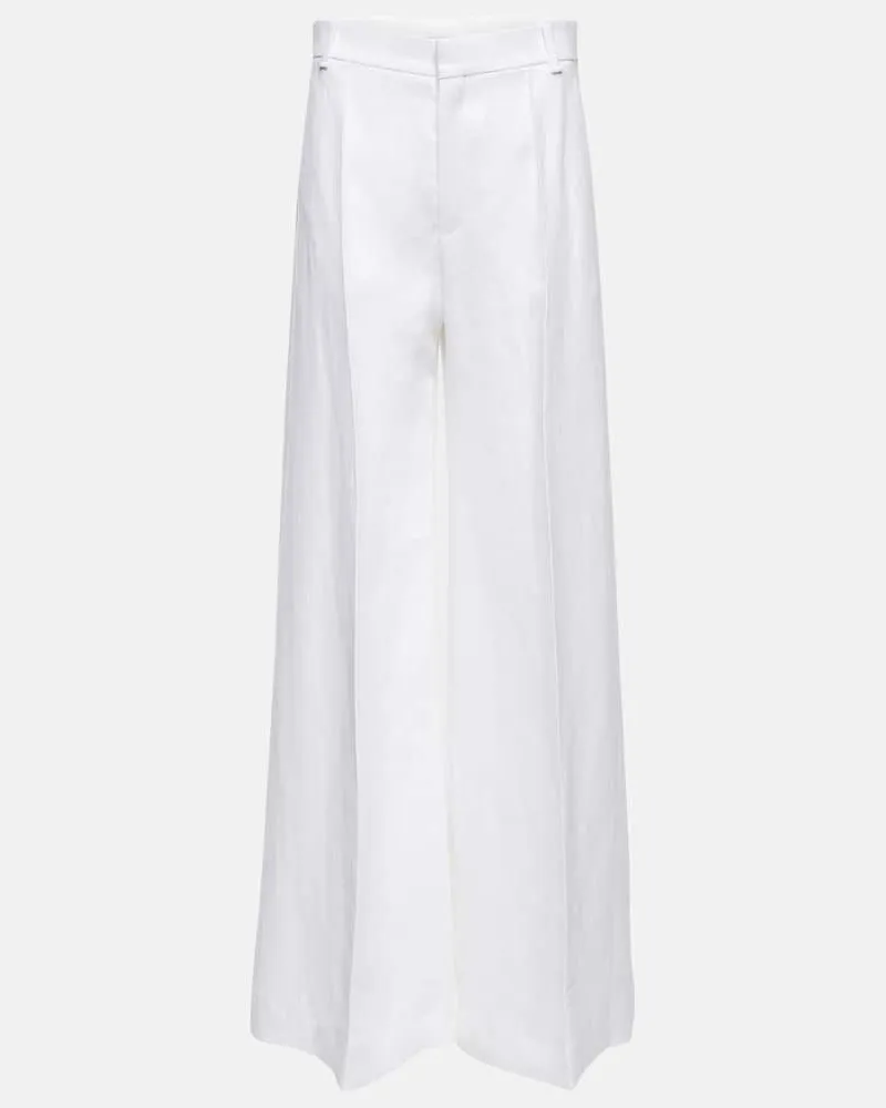 Chloé Chloé High-Rise-Hose aus Leinen und Baumwolle Weiß