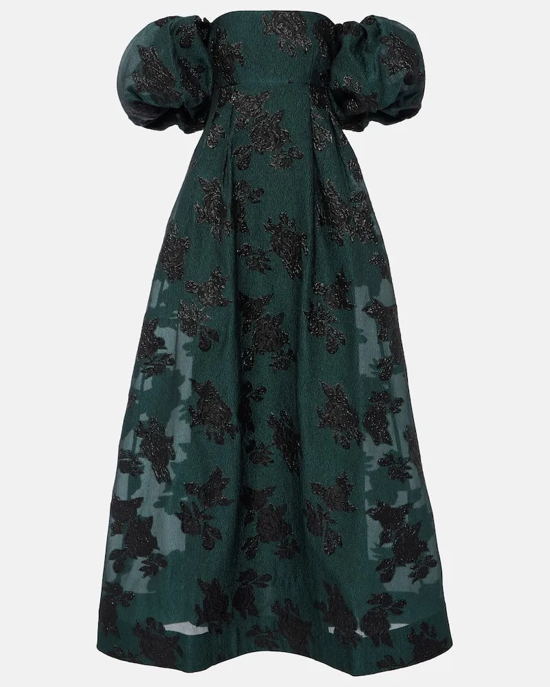 Rebecca Vallance Off-Shoulder-Robe Beryl aus LamÃ Grã¼n