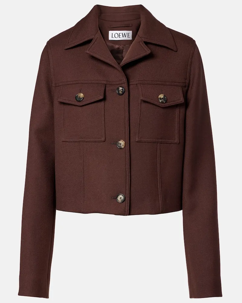 Loewe Jacke aus Wolle Braun