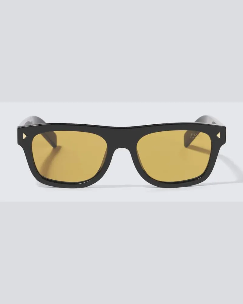 Prada Eckige Sonnenbrille Schwarz