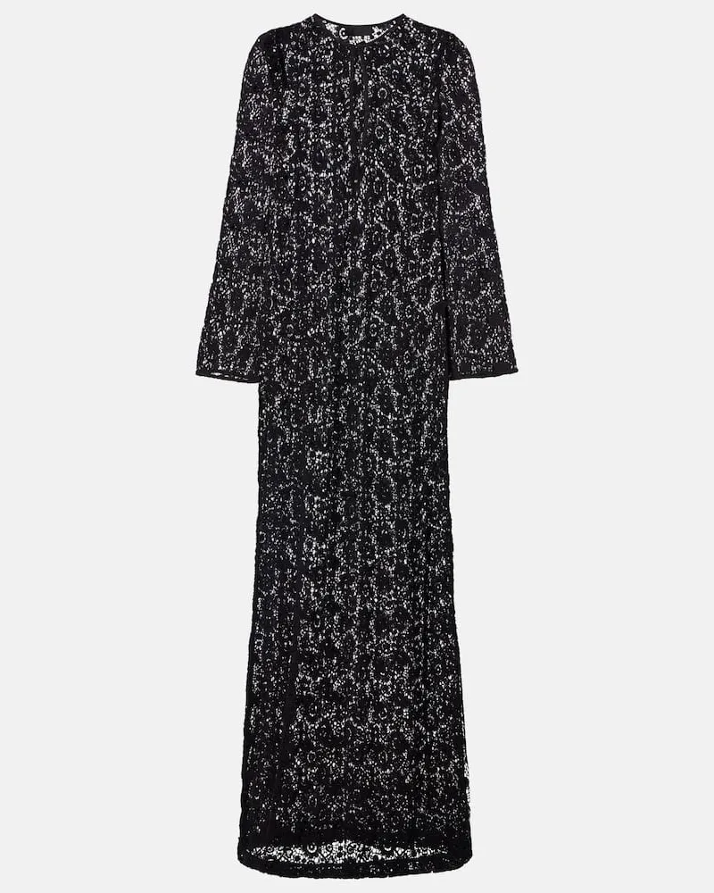 Nili Lotan Maxikleid Della aus Baumwollspitze Schwarz