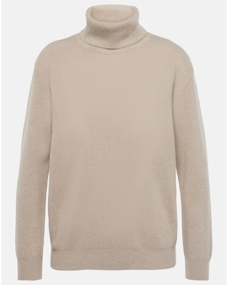 Brunello Cucinelli Rollkragenpullover aus Kaschmir Nude