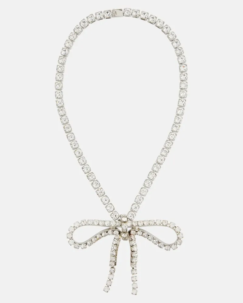 Balenciaga Halskette Archive Ribbon mit Kristallen Silber